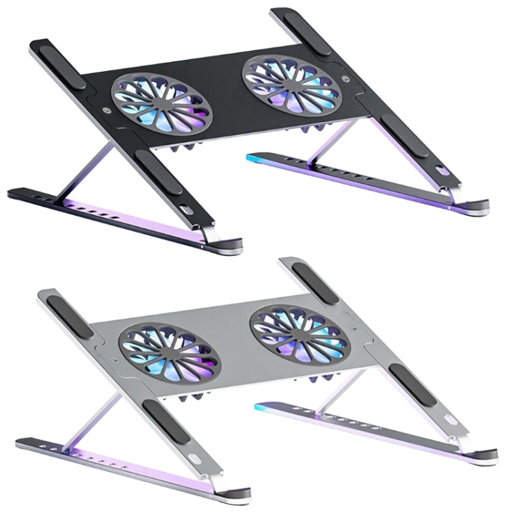 BONERUY P11F Notebook Cooling Bracket Fan Aluminum Alloy Radiator, Colour: Silver