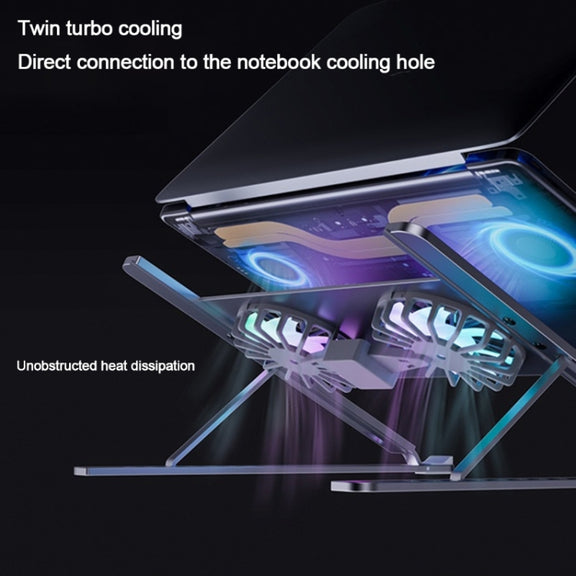 BONERUY P11F Notebook Cooling Bracket Fan Aluminum Alloy Radiator, Colour: Silver
