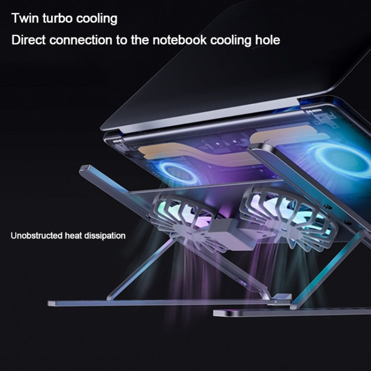 BONERUY P11F Notebook Cooling Bracket Fan Aluminum Alloy Radiator, Colour: Silver