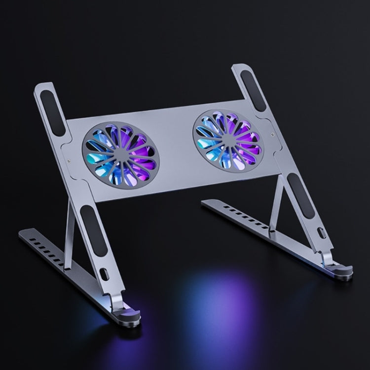 BONERUY P11F Notebook Cooling Bracket Fan Aluminum Alloy Radiator, Colour: Silver