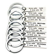 10 PCS C1010 Drive Safe Stainless Steel Tag Keychain 10x40mm(Brother)