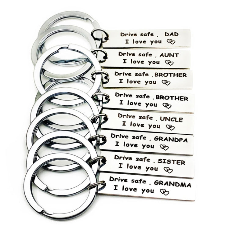 10 PCS C1010 Drive Safe Stainless Steel Tag Keychain 10x40mm(Brother)