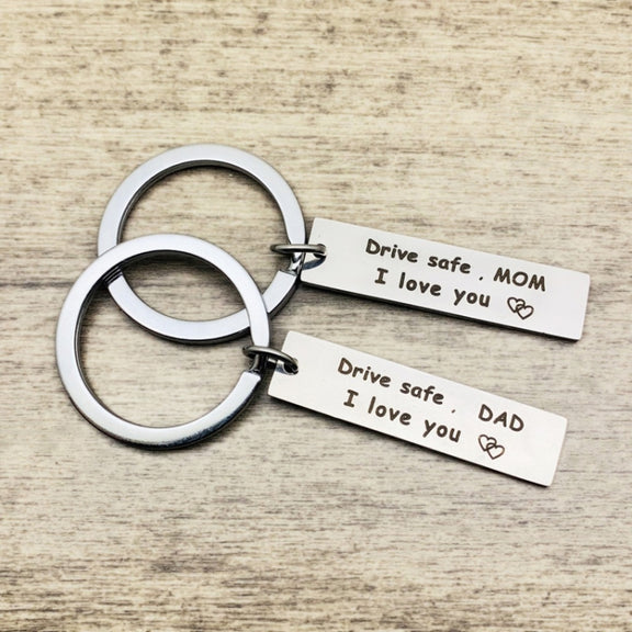 10 PCS C1010 Drive Safe Stainless Steel Tag Keychain 10x40mm(Brother)