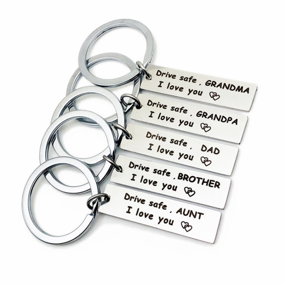 10 PCS C1010 Drive Safe Stainless Steel Tag Keychain 10x40mm(Brother)