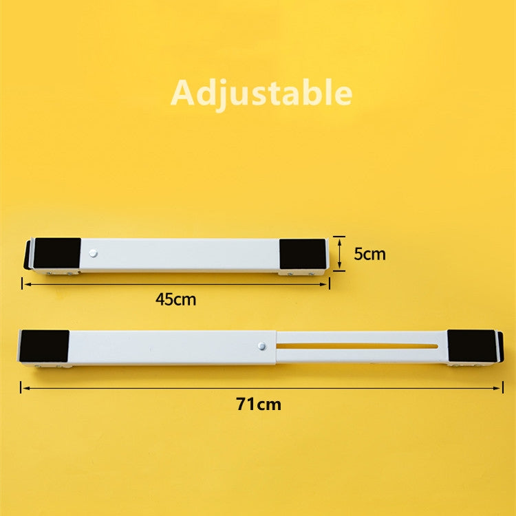 2 PCS Washing Machine Stand Movable Adjustable Refrigerator Base(White)
