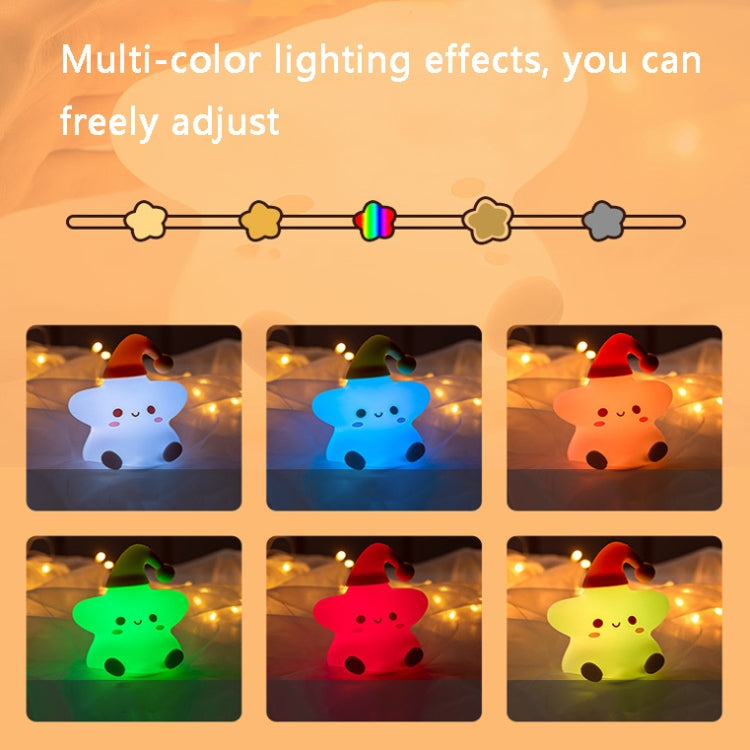 Silicone Star Colorful Bedside Night Light, Spec: Remote Control