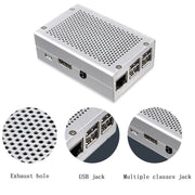 Aluminum Alloy Shell Grid Cooling Box For Raspberry Pi 3 Model B Pi 2/B + Black with Fan