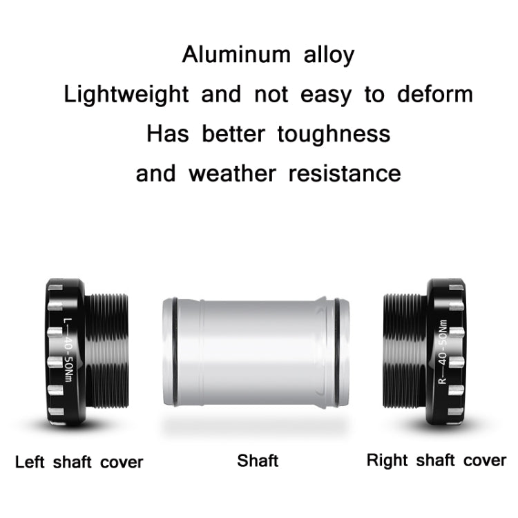 WEST BIKING Mountain Road Bike Screw-In Bearing Bottom Axle(Silver)