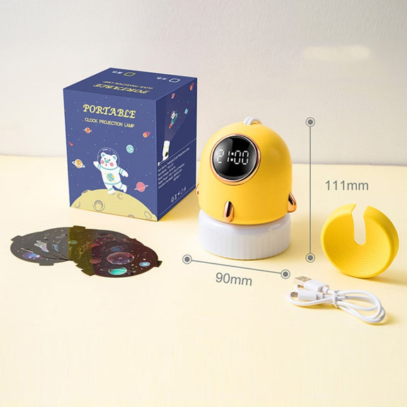 TW-L47 Small Rocket Portable Clock LED Projection Lamp(Beige)