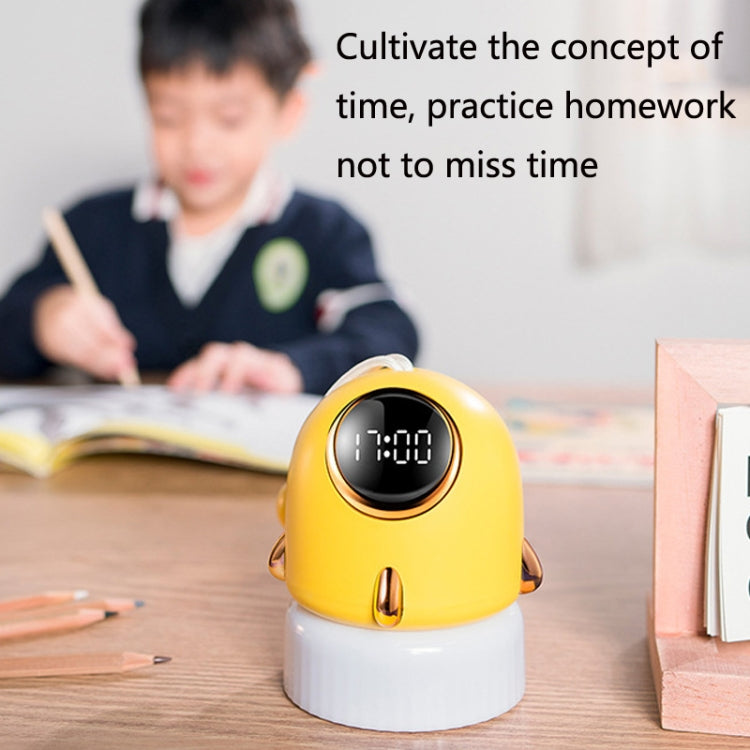 TW-L47 Small Rocket Portable Clock LED Projection Lamp(Yellow)