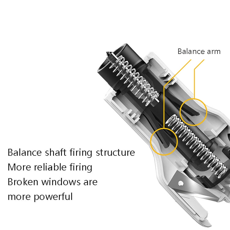 CS-B09 Safety Hammer Tungsten Steel Striker Windows Breaker With Seat Belt Cutter(White)