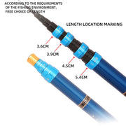 Carbon Short Section Fishing Rod Short Section Positioning Handle Rod, Length: 3.6m(Yellow)
