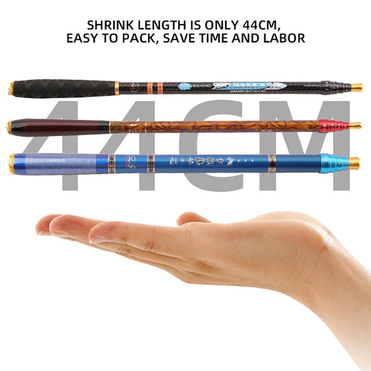 Carbon Short Section Fishing Rod Short Section Positioning Handle Rod, Length: 3.6m(Yellow)