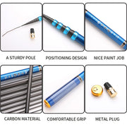 Carbon Short Section Fishing Rod Short Section Positioning Handle Rod, Length: 3.6m(Black)