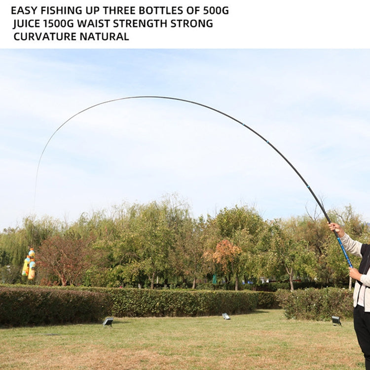 Carbon Short Section Fishing Rod Short Section Positioning Handle Rod, Length: 4.5m(Black)