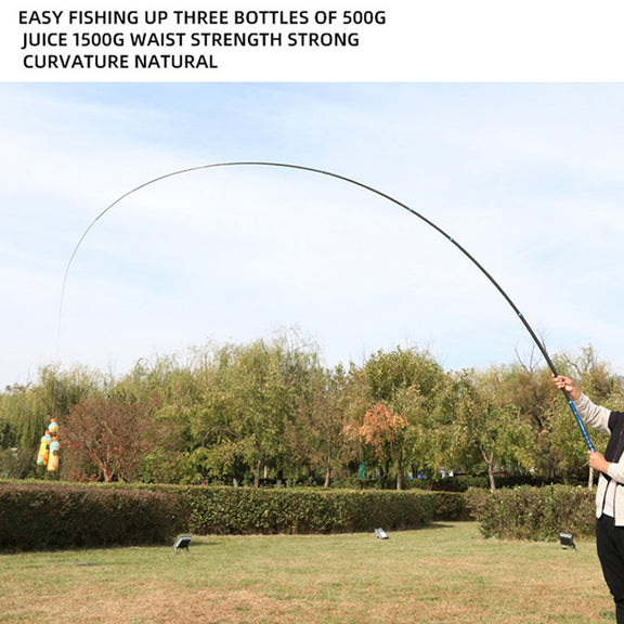Carbon Short Section Fishing Rod Short Section Positioning Handle Rod, Length: 4.5m(Black)
