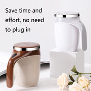 A223 Stainless Steel Automatic Magnetized Coffee Mixing Cup(White)
