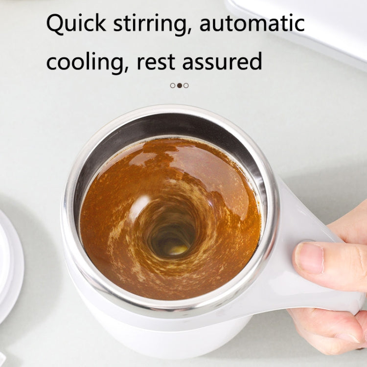 A223 Stainless Steel Automatic Magnetized Coffee Mixing Cup(White)