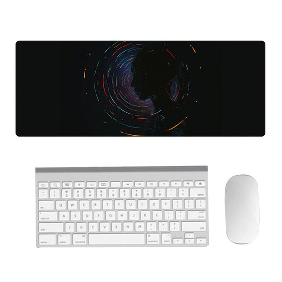 Hand-Painted Fantasy Pattern Mouse Pad, Size: 400 x 900 x 5mm Seaming(2 Silhouettes)