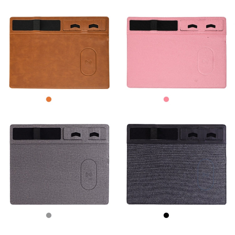 JJ-82401 Mouse Pad with Phone Charging and Phone Holder(Brown)