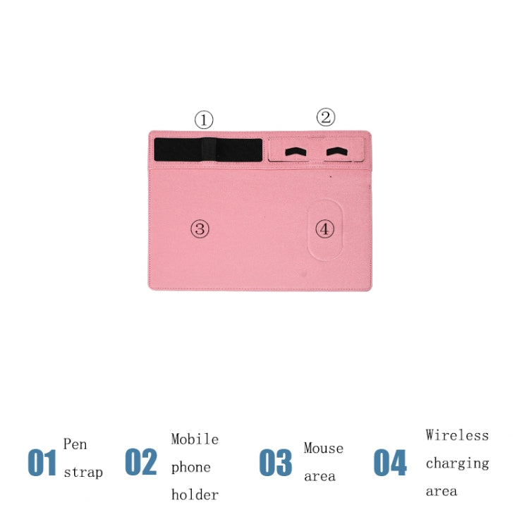 JJ-82401 Mouse Pad with Phone Charging and Phone Holder(Black)