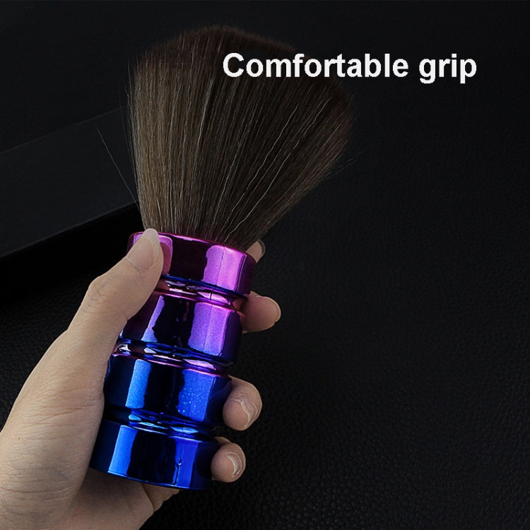Electroplating Broken Hair Brush Haircut Neck Cleaning Brush( Round Handle Silver)