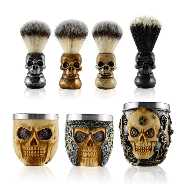 Skull Cleansing Shaving and Foaming Tools, Color Classification: Beard Brush Golden