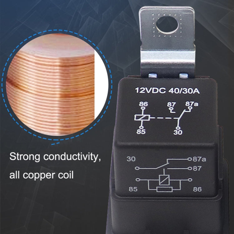 1040 5 Pin Water-resistant Integrated Automotive Relay With Bracket, Rated voltage: 24V