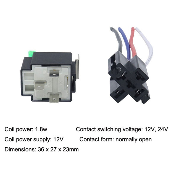 5 Sets JD2912 4 Pin Car Relay With Fuse, Rated voltage: 12V