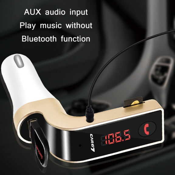 G7 Car Hands-Free Bluetooth FM Player MP3(Rose Gold)