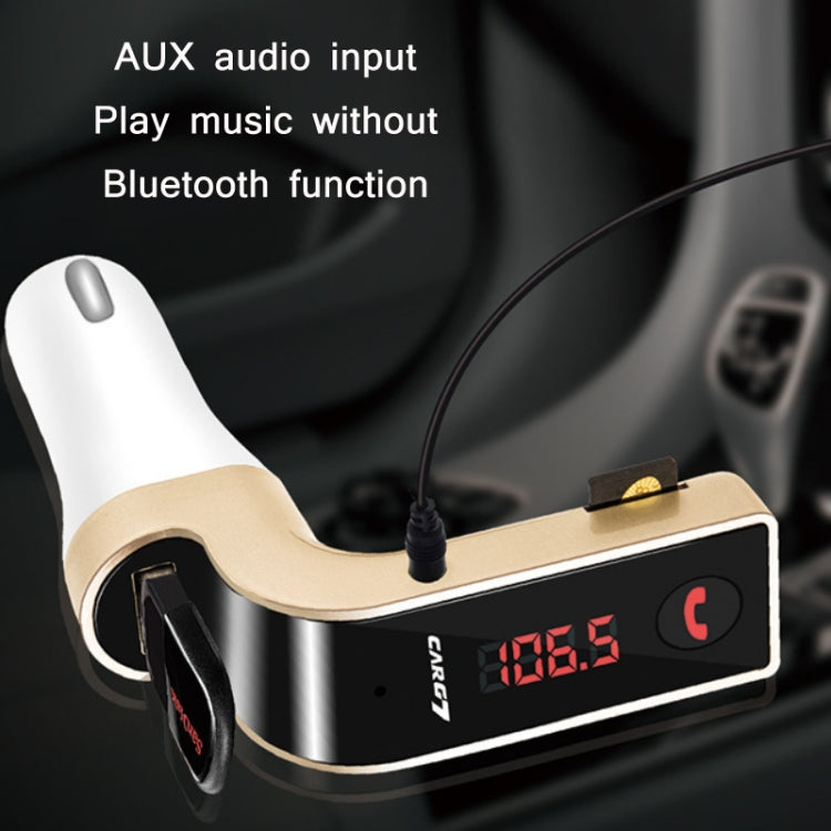 G7 Car Hands-Free Bluetooth FM Player MP3(Rose Gold)