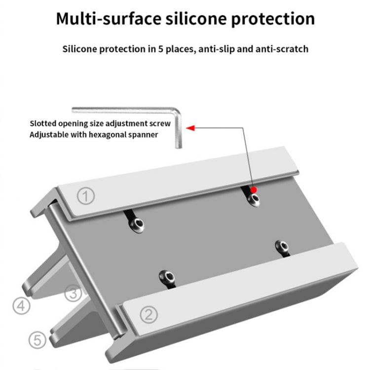 Aluminum Alloy Laptop Tablet Phone Storage Stand, Color: L402 Three Slots (Silver)