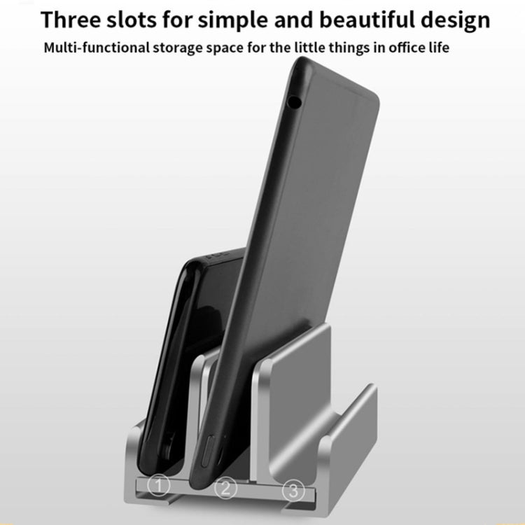 Aluminum Alloy Laptop Tablet Phone Storage Stand, Color: L402 Three Slots (Silver)