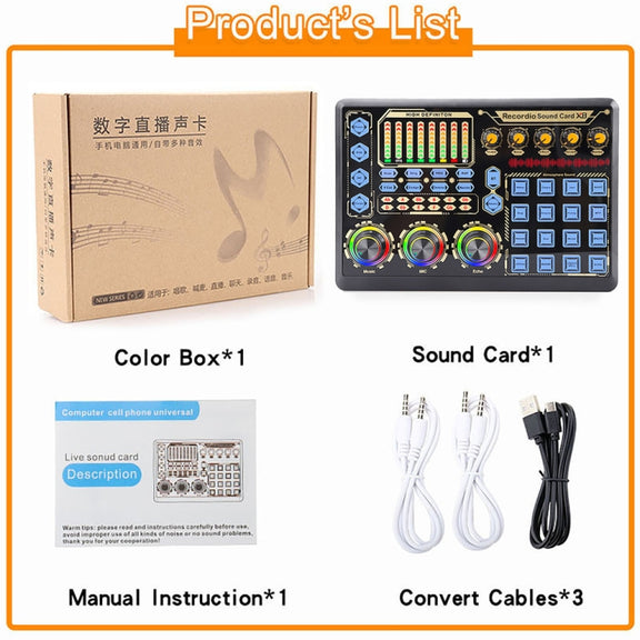 GAX-X8 Live Microphone Equipment Sound Card