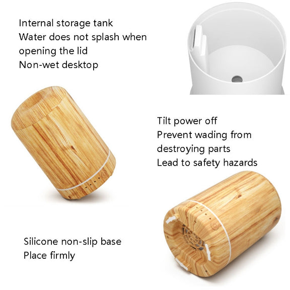 STB-105 Wood Grain Aromatherapy USB Air Purifier(Dark Wooden Grain)