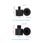 10 PCS Screw Adapter 3/8 Female to 1/4 Male  Screw(Black)