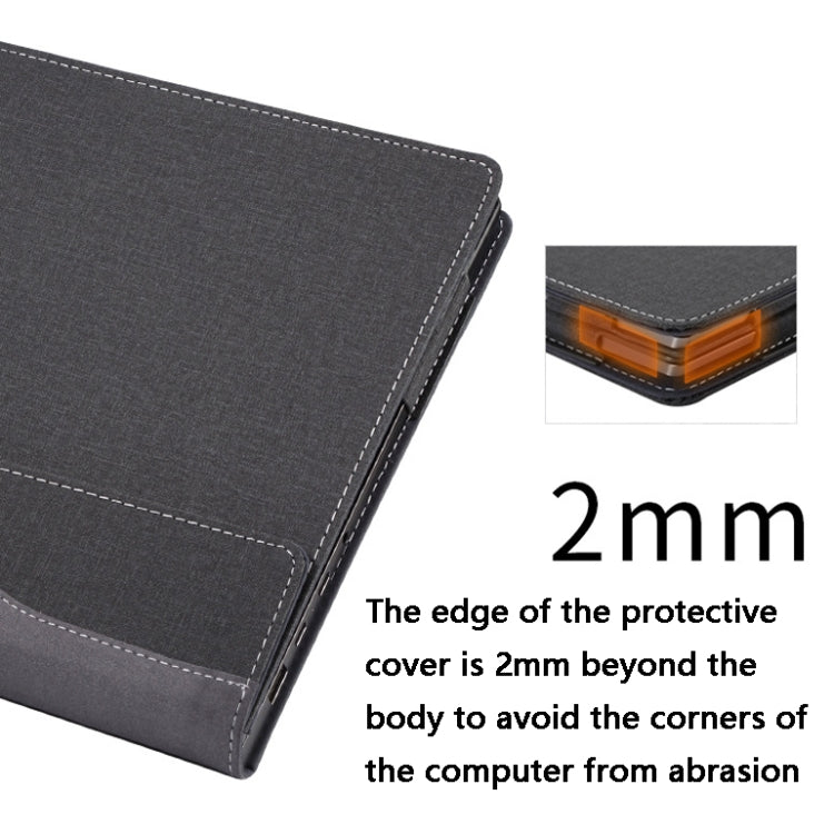 PU Leather Laptop Protection Sleeve For HP Spectre X360 15-EB(Black)