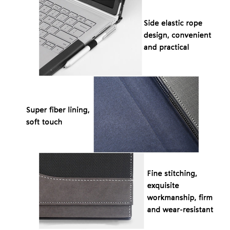 PU Leather Laptop Protective Sleeve For Microsoft Surface Book 2 15 inches(Deep Blue)