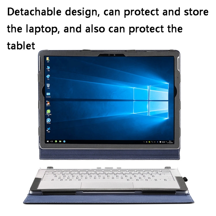 PU Leather Laptop Protective Sleeve For Microsoft Surface Book 3 13.5 inches(Deep Blue)