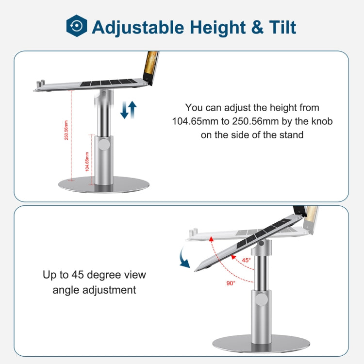 Z30 360 Rotating Lifting Aluminum Alloy Laptop Bracket(Silver)