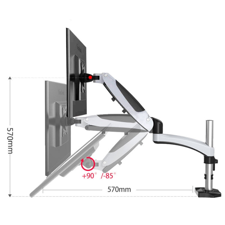 Gibbon Mounts Desktop Lifting Rotating Computer Monitor Stand, Specification Table Clip Black GM112C