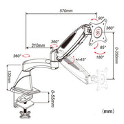 Gibbon Mounts Multifunctional Telescopic Rotating Lifting Monitor Stand, Color: GM112FG Perforation White