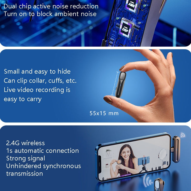 FerTo DX01 Wireless Collar Microphone 2.4G Live Broadcast Equipment, Style: 8 Pin + Charging Bin