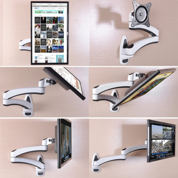 Gibbon Mounts FE112W Wall-Mounted Dual-Section Telescopic Monitor Stand(White)