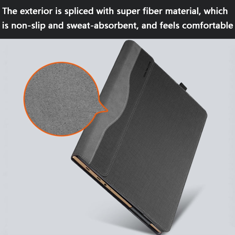 Laptop PU Leather Protective Case For Lenovo Yoga 730-13(Gentleman Gray)
