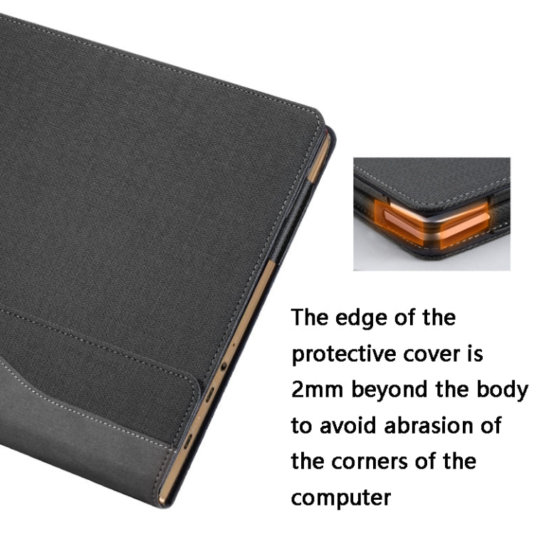 Laptop PU Leather Protective Case For Lenovo Yoga 730-13(Gentleman Gray)