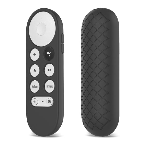 2 PCS Silicone Protective Shell for Google Chromecast 2020 Remote Control(Black)