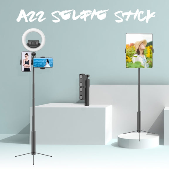 CYKE A22 Bluetooth Remote Control With Tripod Photo Live Bracket A22-80CM-Black (Dual Camera)