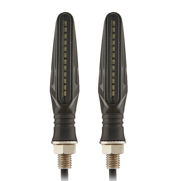 2pcs MK-109 Motorcycle Flow Steering Lamp LED Signal Light(Black)