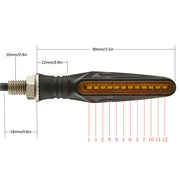 2pcs MK-109 Motorcycle Flow Steering Lamp LED Signal Light(Black)